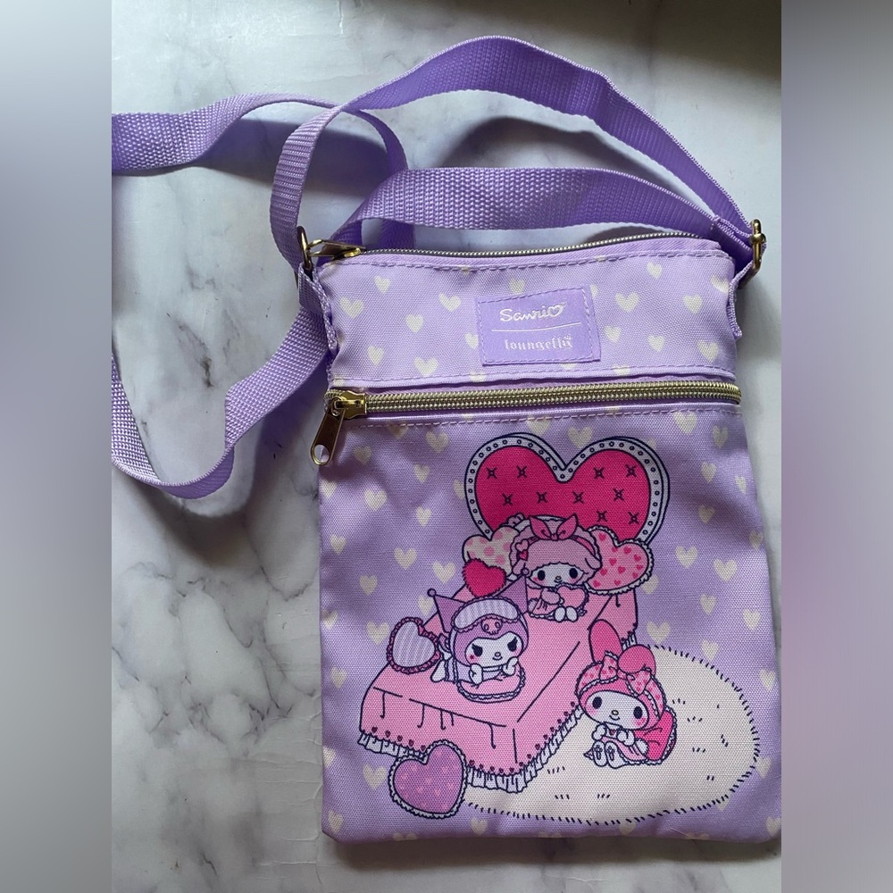 Sanrio Loungefly My Melody Kuromi Sleepover Crossbody Bag